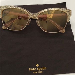 KateSpade gold glitter glam sunglasses
